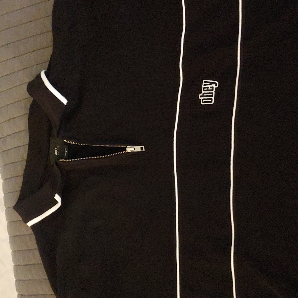 Men's quarter zip black tee quarter sleeve